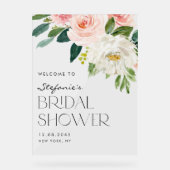 Waterverf Tuin Bloemen Vrijgezellenfeest Welkom Acryl Bord (Voorkant)