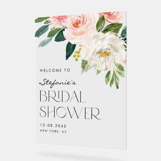 Waterverf Tuin Bloemen Vrijgezellenfeest Welkom Acryl Bord (Hoek)