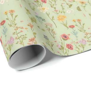 waterverf Tuin Bloemen Wilde bloem Lente Weiland Cadeaupapier
