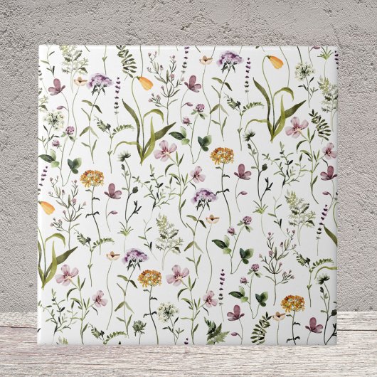 Waterverf Tuin Bloemmotief Tegeltje