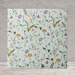 Waterverf Tuin Bloemmotief Wilde Bloemen Tegeltje