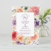 Waterverf Tuin Bloom Bloemen Huwelijk Kaart (Staand voorkant)