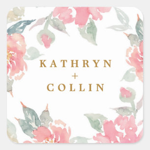 WATERVERF TUIN BRUILOFT sticker zegels