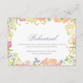Waterverf Tuin Feest Bloemen Crest Bruiloft Informatiekaartje (Voorkant)
