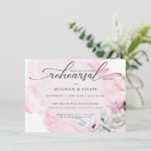 Waterverf Tuin Floral Pink Poppy Uitnodiging (Staand voorkant)