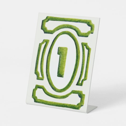 Waterverf Tuin Hedge Tabel 1 Reclamebord Met Voetstuk (Voorkant)