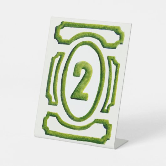 Waterverf Tuin Hedge Tabel 2 Reclamebord Met Voetstuk (Voorkant)