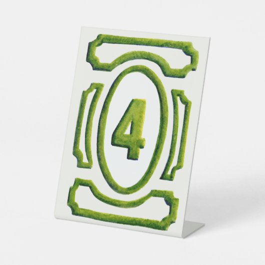 Waterverf Tuin Hedge Tabel 4 Reclamebord Met Voetstuk (Voorkant)