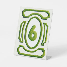 Waterverf Tuin Hedge Tabel 6 Reclamebord Met Voetstuk