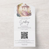 Waterverf Tuin Huwelijk RSVP QR Code All In One Uitnodiging (Binnen)