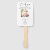 Waterverf Tuin Huwelijksceremonie Programma Handwaaier (Voorkant)