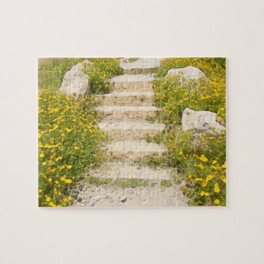 Waterverf tuin legpuzzel (Horizontaal)