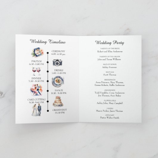 Waterverf tuin lente bruiloft icoon tijdlijn programma (Binnen)