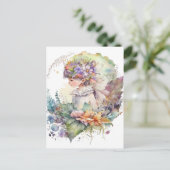 Waterverf Tuin Meisje - Little Fairy Briefkaart (Staand voorkant)