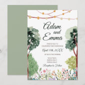 Waterverf Tuin met een stevige gevechtsband Kaart (Voorkant / Achterkant)