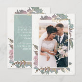 Waterverf Tuin met Ingelijste Aangepaste Trouwfoto Bedankkaart (Voorkant / Achterkant)