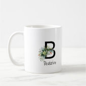 Waterverf tuin monogram pensioen koffie mok (Links)