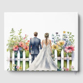 Waterverf Tuin Poort Wildbloemen Tuin Bruiloft Gastenboek (Achterkant)