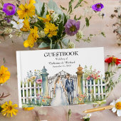 Waterverf Tuin Poort Wildbloemen Tuin Bruiloft Gastenboek