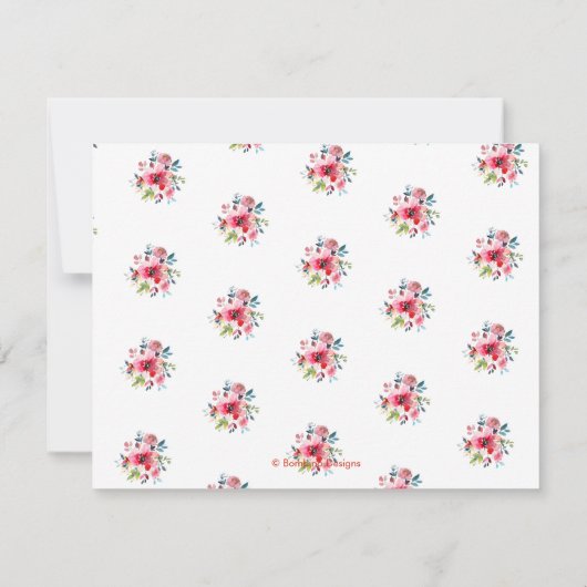 Waterverf Tuin Roos, Bewaar onze Datum Kaart (Achterkant)