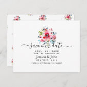 Waterverf Tuin Roos, Bewaar onze Datum Kaart (Voorkant / Achterkant)