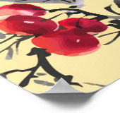 Waterverf tuin rowan plant naadloos op poster (Hoek)