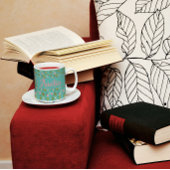 Waterverf tuin roze licht blauwgroen patroon koffiemok