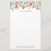  Waterverf Tuin Rozen Garland Custom Briefpapier (Voorkant)