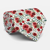 Waterverf Tuin Rozen Groomsmen Stropdas (Opgerold)