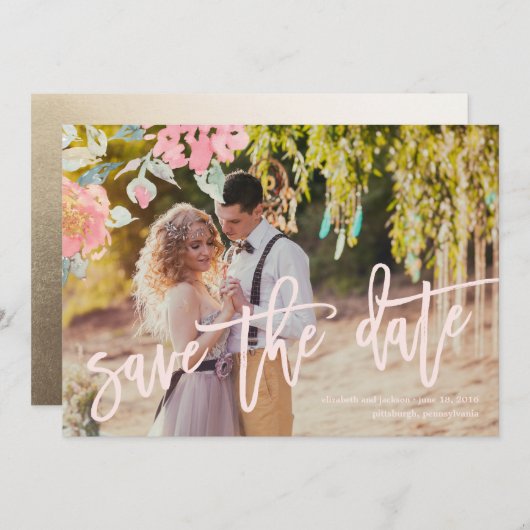 WATERVERF TUIN TROUWEN Save the Date Kaart (Voorkant / Achterkant)