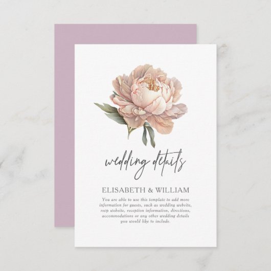 Waterverf Tuin Trouwgegevens Informatiekaartje (Voorkant / Achterkant)