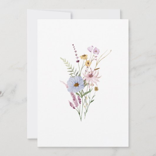 Waterverf Tuin Wildbloemen Boho Modern Bruiloft Kaart (Achterkant)
