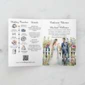 Waterverf Tuin Wildbloemen Bruiloft QR Code (Binnen)