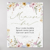 Waterverf Tuin Wildbloemen Mom-osa Bar Poster (Voorkant)