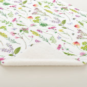 Waterverf Tuin Wilde bloemen Bloedtuinbouw Sherpa Deken (3/4)