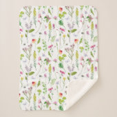 Waterverf Tuin Wilde bloemen Bloedtuinbouw Sherpa Deken (Voorkant)