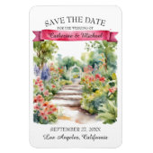 Waterverf Tuin Wilde Bloemen Lente Save The Date Magneet (Verticaal)