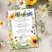 Waterverf Tuin Wildflower Lente Bruiloft Menu