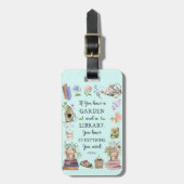 Waterverf Tuinbibliotheek Quote Floral Botanical Bagagelabel (Voorkant verticaal)
