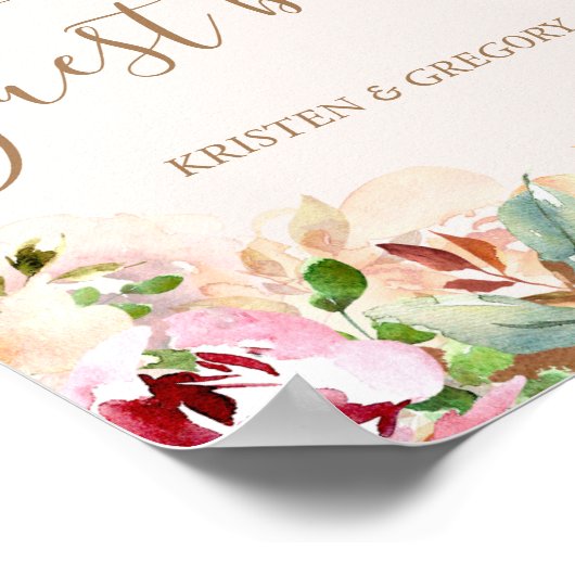 waterverf tuinbloem Woensdag gastenboek Poster (Hoek)