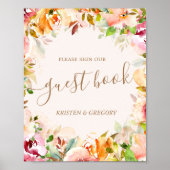 waterverf tuinbloem Woensdag gastenboek Poster (Voorkant)