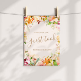 waterverf tuinbloem Woensdag gastenboek Poster