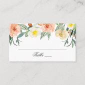 Waterverf tuinbloemen. Blush bloemenbruiloft Plaatskaartje (Voorkant)