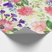 Waterverf tuinbloemen cadeaupapier (Hoek)