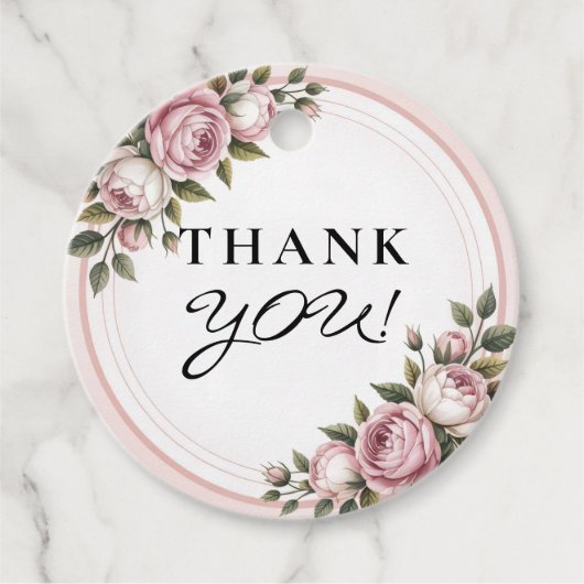 Waterverf Tuinbloemen Dank u Bedankjes Labels (Voorkant)