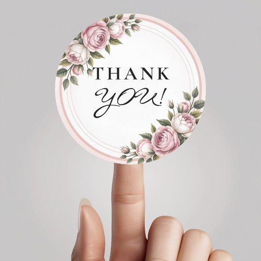 Waterverf Tuinbloemen Dank u Ronde Sticker