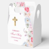 Waterverf tuinbloemen eerste communie tafel bedankdoosjes (Geopend)