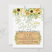 Waterverf Tuinbloemen en Baby shower van hout Kaart (Voorkant)