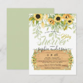 Waterverf Tuinbloemen en Baby shower van hout Kaart (Voorkant / Achterkant)