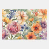  Waterverf Tuinbloemen in Bloom Inpakpapier Vel (Voorkant 3)